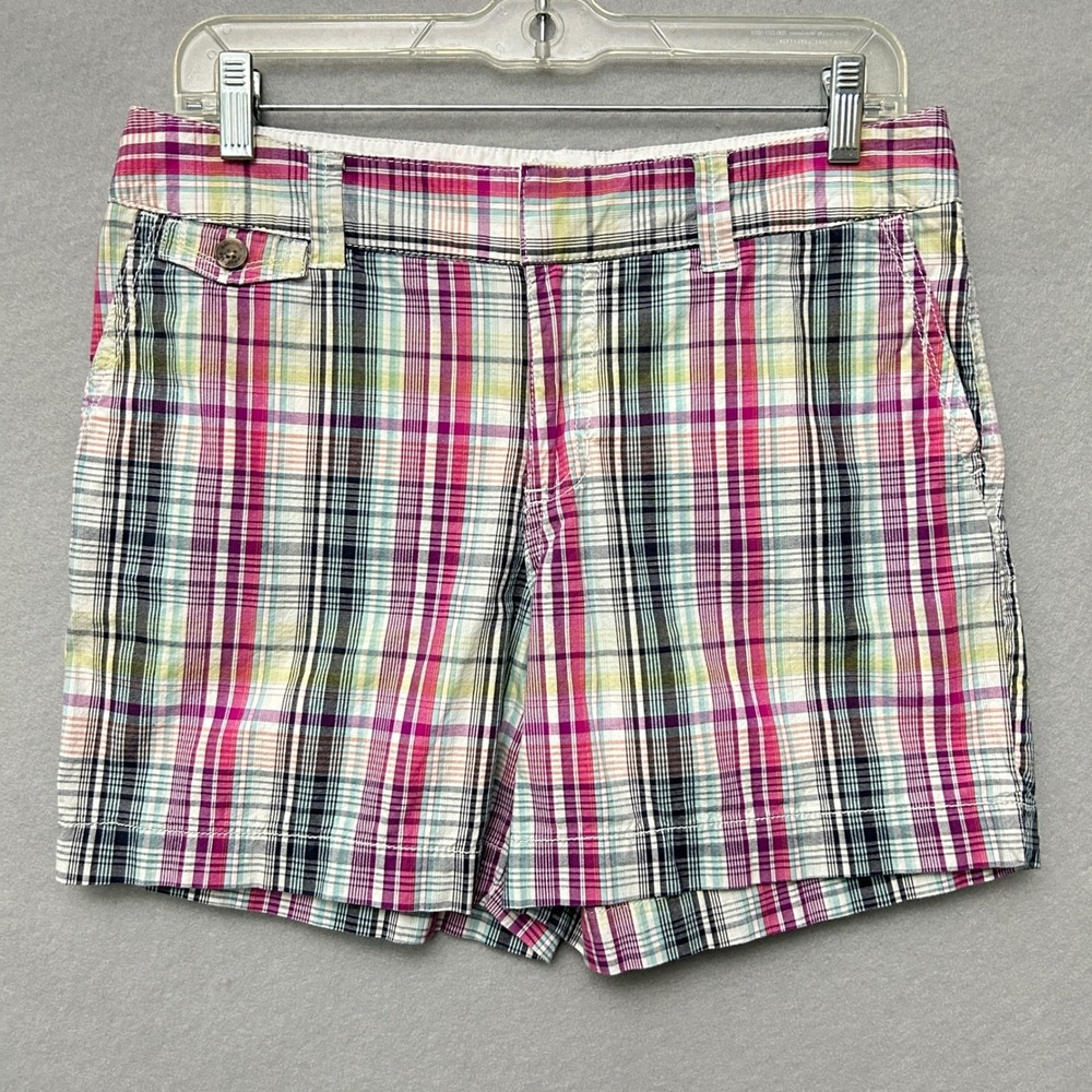 Sonoma Women 6 Shorts Multicolor Plaid Y2K 90s Preppy Spring Garden Party
